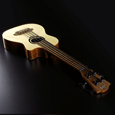 LAG TKB150FCE Tiki Mini Cutaway Natural Elektro Akustik Bas Gitar